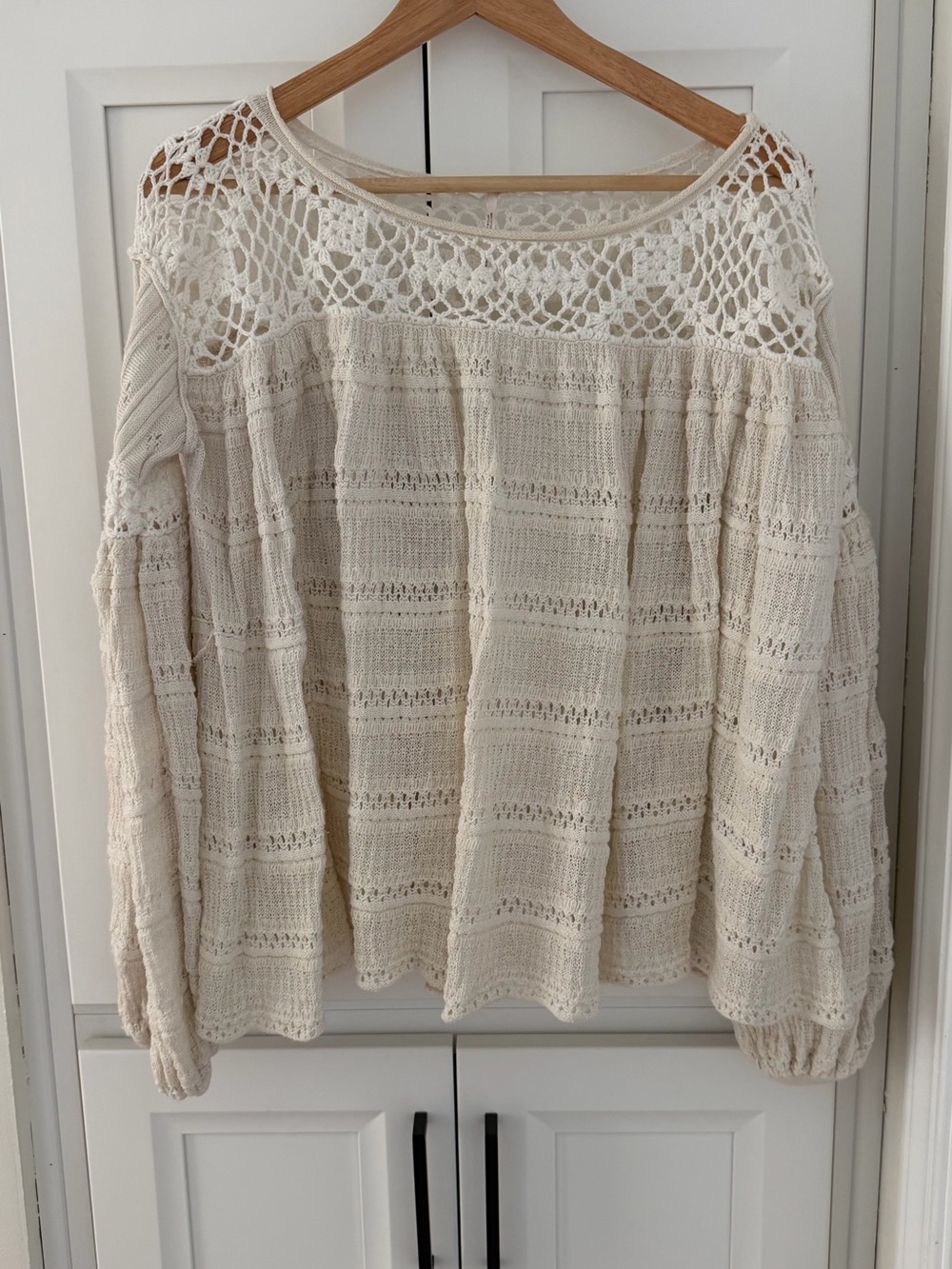 Free People Crochet Cream Women's Top XS